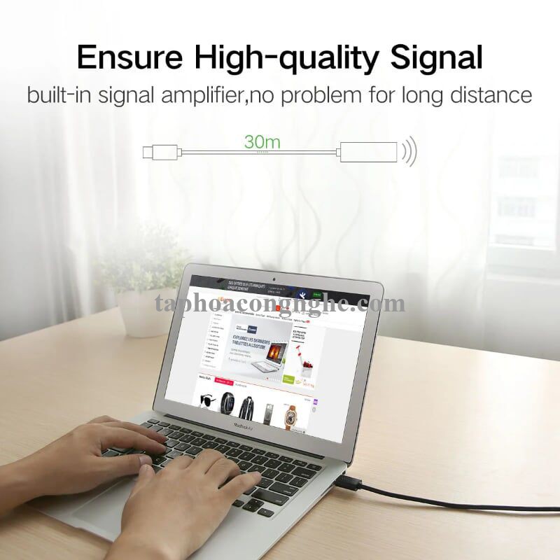 Ugreen 10325 25M màu Đen Cáp tín hiệu nối dài USB 2.0 có chip khuếch đại cao cấp US121 30010325